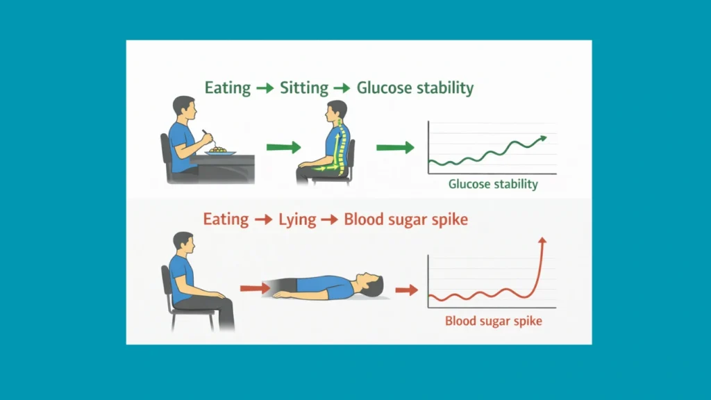 best sitting position to control blood sugar